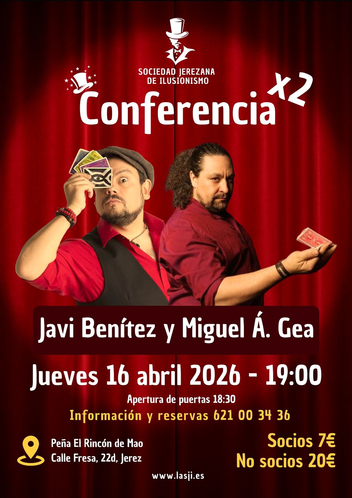 Cartel de Conferencia de Javi Benítez y Miguel Á. Gea